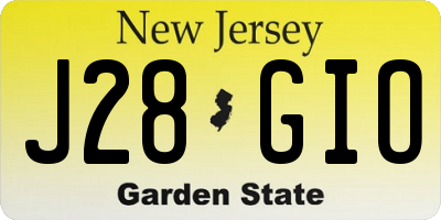 NJ license plate J28GIO