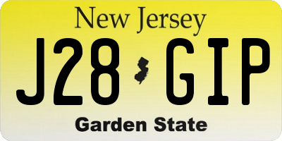 NJ license plate J28GIP