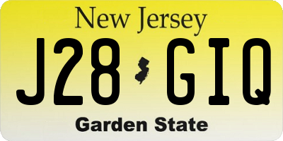 NJ license plate J28GIQ