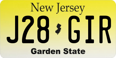 NJ license plate J28GIR