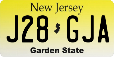 NJ license plate J28GJA