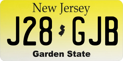 NJ license plate J28GJB