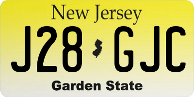 NJ license plate J28GJC