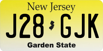 NJ license plate J28GJK