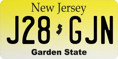 NJ license plate J28GJN