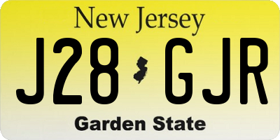 NJ license plate J28GJR