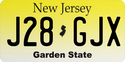NJ license plate J28GJX