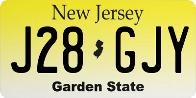 NJ license plate J28GJY
