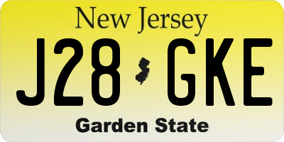 NJ license plate J28GKE