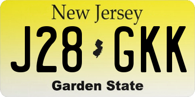 NJ license plate J28GKK