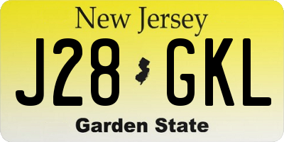 NJ license plate J28GKL