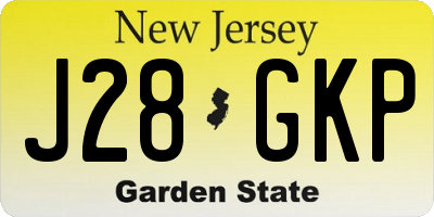 NJ license plate J28GKP