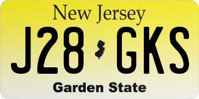 NJ license plate J28GKS