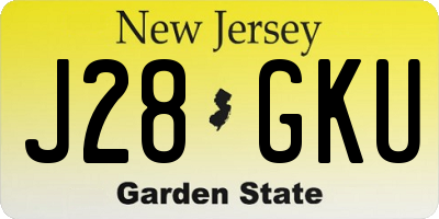NJ license plate J28GKU