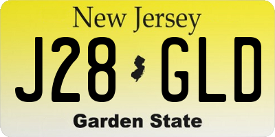 NJ license plate J28GLD