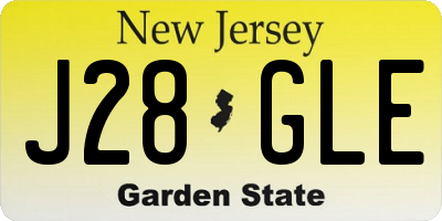NJ license plate J28GLE