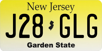 NJ license plate J28GLG