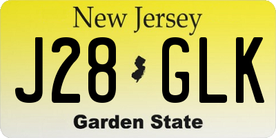 NJ license plate J28GLK