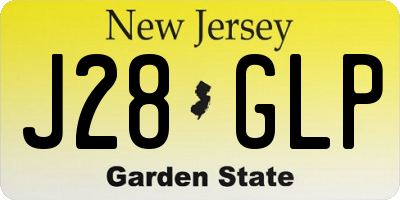 NJ license plate J28GLP