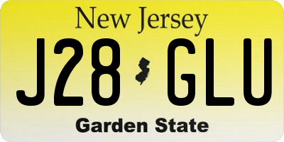 NJ license plate J28GLU