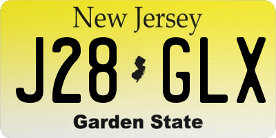 NJ license plate J28GLX