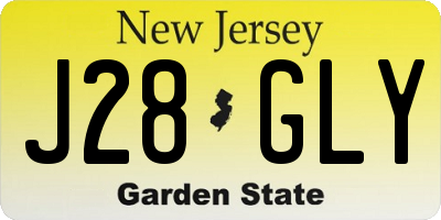 NJ license plate J28GLY