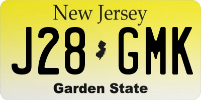 NJ license plate J28GMK