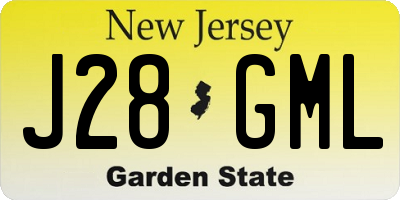 NJ license plate J28GML