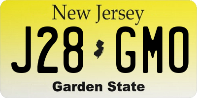 NJ license plate J28GMO