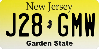 NJ license plate J28GMW