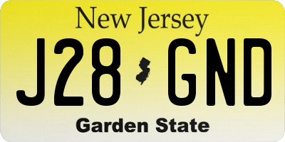NJ license plate J28GND