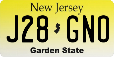 NJ license plate J28GNO