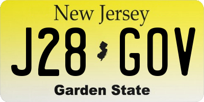 NJ license plate J28GOV