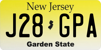 NJ license plate J28GPA