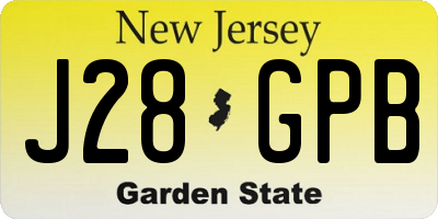 NJ license plate J28GPB