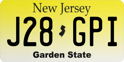NJ license plate J28GPI