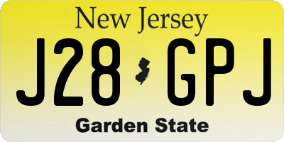 NJ license plate J28GPJ