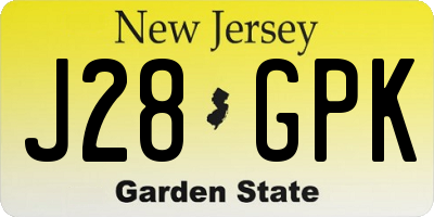 NJ license plate J28GPK