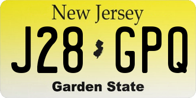 NJ license plate J28GPQ