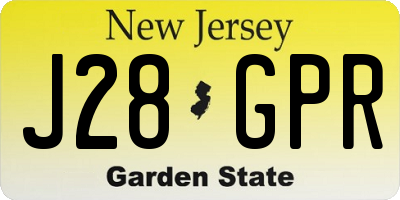 NJ license plate J28GPR