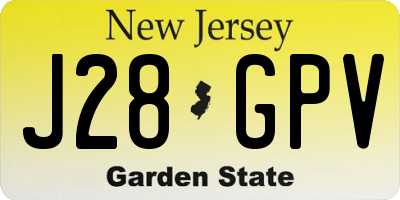 NJ license plate J28GPV