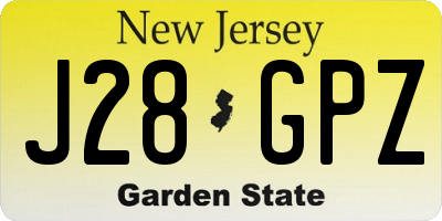 NJ license plate J28GPZ
