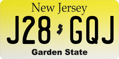 NJ license plate J28GQJ