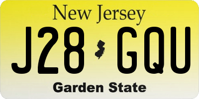 NJ license plate J28GQU