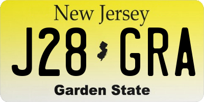 NJ license plate J28GRA