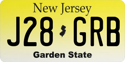 NJ license plate J28GRB