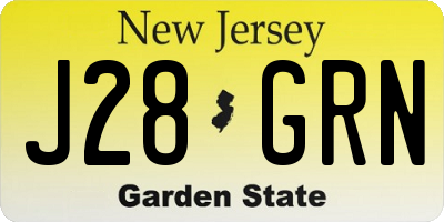 NJ license plate J28GRN