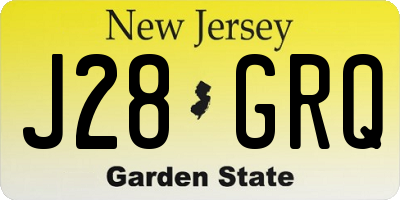 NJ license plate J28GRQ