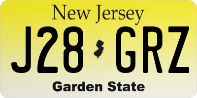 NJ license plate J28GRZ