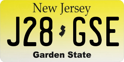 NJ license plate J28GSE